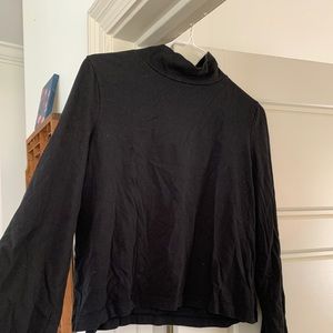 Black mock neck- slightly cropped